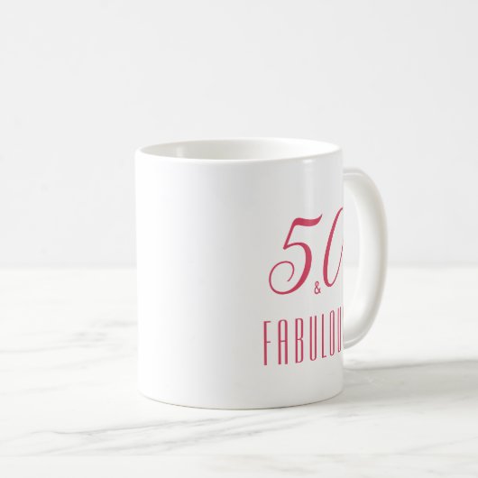 50 und fabelhafte rosa Elegant Heart Coffee Tasse (VorderseiteRechts)
