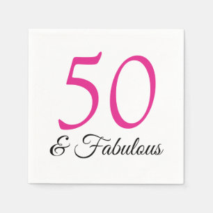 50 und fabelhafte Rosa Geburtstagsnapkins Serviette