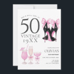 50 und fabelhafte rosa Heels & Cocktails Einladung<br><div class="desc">Feiern Sie 50 und fabelhaft mit dieser trendigen Einladung mit schicken,  schwarzen High Heels mit coquette rosa Bögen und eleganten rosa Cocktailbrillen. Ideal für eine glamouröse und unvergessliche 50. Geburtstagsfeier. Vollständig editierbar,  ändern Sie die Sätze,  wenn Sie möchten,  und bearbeiten Sie Ihre persönlichen Daten.</div>