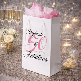 50 und fabelhafte rosa Personalisierte Geburtstags Kleine Geschenktüte