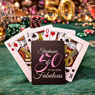 50 und fabelhafte rosa Personalisierte Geburtstags Spielkarten
