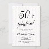 50 und fabelhafte rosa Schwarz 50. Geburtstag Einladung (Vorderseite)