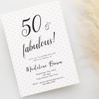 50 und fabelhafte rosa Schwarz 50. Geburtstag Einladung