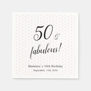 50 und fabelhafte rosa Schwarz 50. Geburtstag Serviette
