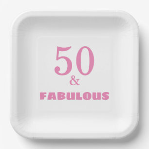 50 und fabelhafte rosa Stilvolle Geburtstagsparty  Pappteller