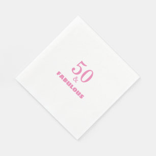50 und fabelhafte rosa Stilvolle Geburtstagsparty Serviette