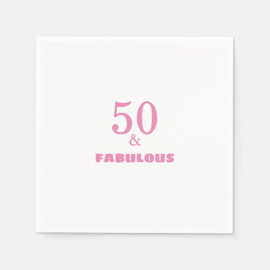 50 und fabelhafte rosa Stilvolle Geburtstagsparty  Serviette (Vorderseite)