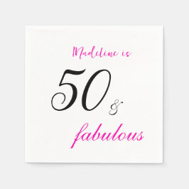 50 und fabelhafte rosa Typografie 50. Geburtstag Serviette