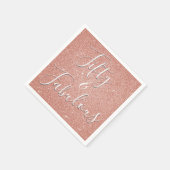 50 und fabelhafte Rose Gold Blush Pink Glitzer Serviette (Ecke)