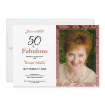 50 und fabelhafte Rose Gold Floral Geburtstag