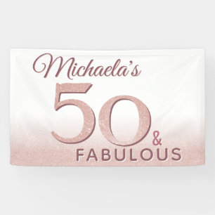 50 und fabelhafte Rose Gold Geburtstag Moderne Hin Banner