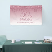 50 und fabelhafte Rose Gold Pink Dripping Glitzer Banner (Messeveranstaltung)