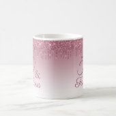 50 und fabelhafte Rose Gold Pink Dripping Glitzer Kaffeetasse (Mittel)