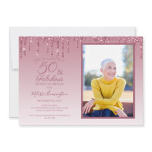 50 und fabelhafte Rose Gold Pink Glitzer Foto