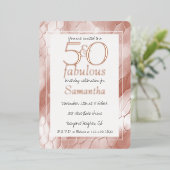 50 und fabelhafte Rose Gold Schlange Tier Geburtst Folieneinladung (Stehend vorne)