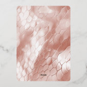 50 und fabelhafte Rose Gold Schlange Tier Geburtst Folieneinladung (Rückseite)