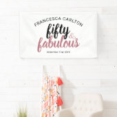 50 und fabelhafte Rose Rosa Geburtstag Banner (Insitu)