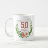 50 und fabelhafte rot rosa Drehbuch eleganten Gebu Kaffeetasse (Links)