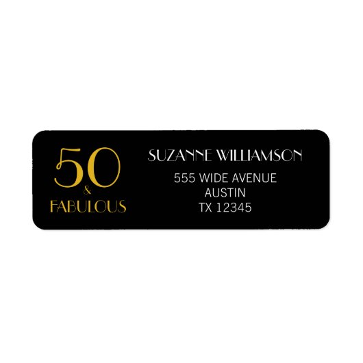 50 und fabelhafte Rücksendeadresse am Geburtstag (Vorne)