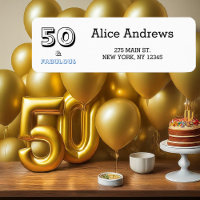 50 und fabelhafte Rücksendeadresse am Geburtstag