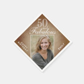 50 und fabelhafte Rustikale Beige Foto 50. Geburts Serviette (Ecke)