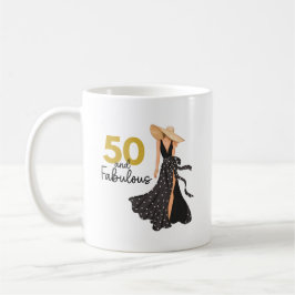 50 und fabelhafte Schwarz-Gold-Tasse Kaffeetasse