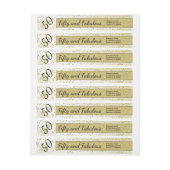 50 und fabelhafte, schwarz/goldene Rücksendeadress (Bogen)