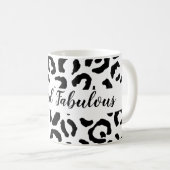 50 und fabelhafte Schwarz-Weiß-Cheetah Print Kaffeetasse (VorderseiteRechts)