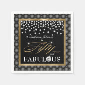 50 und fabelhafte schwarze Diamanten glamourös Serviette (Vorderseite)