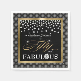 50 und fabelhafte schwarze Diamanten glamourös Serviette