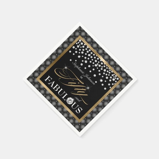 50 und fabelhafte schwarze Diamanten glamourös Serviette (Ecke)