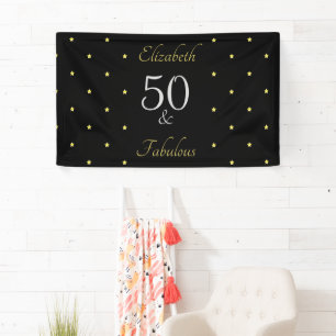 50 und fabelhafte schwarze Goldstern-50. Banner