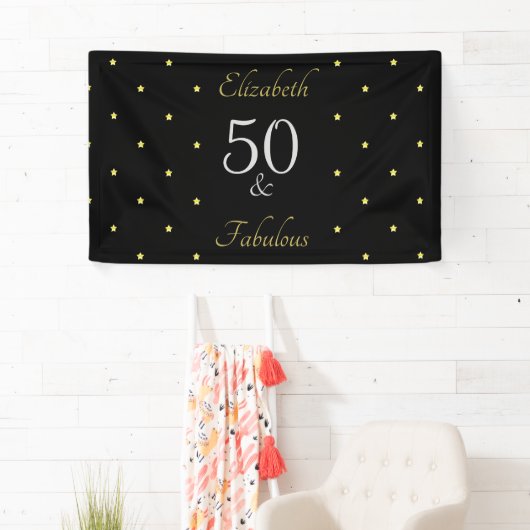 50 und fabelhafte schwarze Goldstern-50. Banner (Insitu)