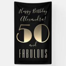 50 und fabelhafte schwarze Typografie 50. Geburtst