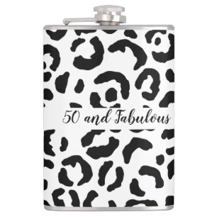 50 und fabelhafte schwarze und weiße Geparden Flachmann