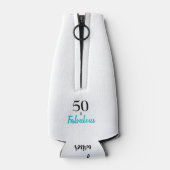 50 und fabelhafte Türkis Geburtstagsparty Flaschenkühler (Rückseite)