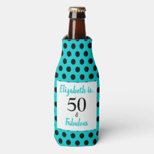 50 und fabelhafte türkise Blue Birthday Party Flaschenkühler