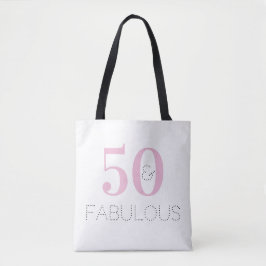 50 und fabelhafte Typografie Pink Geburtstag Tasche