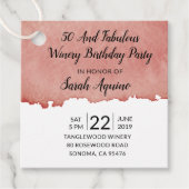 50 und fabelhafte Weinkellerei Geburtstagsparty Geschenkanhänger (Vorderseite)