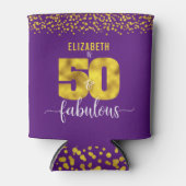 50 und fabelhaften Geburtstag lila Golddots Glitze Dosenkühler (Vorderseite)