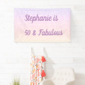 50 und fabelhaften Geburtstag rosa Lila Ombre Banner (Insitu)