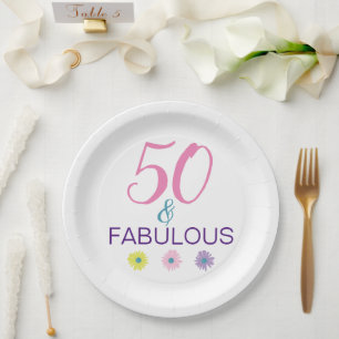 50 und fabelhafter 50. Geburtstagsspass Pappteller