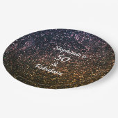 50 und fabelhafter Birthday Gold Black Golden Glit Pappteller (Schrägansicht)