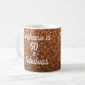 50 und fabelhafter Birthday Gold Glitzer Sparkling Kaffeetasse (Vorderseite Links)
