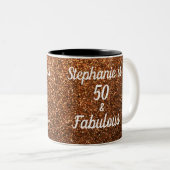 50 und fabelhafter Birthday Gold Glitzer Sparkling Zweifarbige Tasse (VorderseiteRechts)
