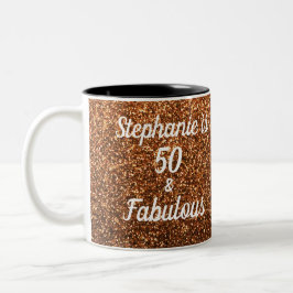 50 und fabelhafter Birthday Gold Glitzer Sparkling Zweifarbige Tasse