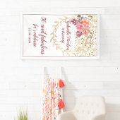 50 und fabelhafter, blumenrosa Marsala-Glitzer Banner (Insitu)