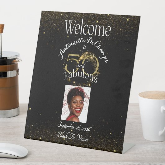 50 und fabelhafter Geburtsname Personalisiert Sockelschild (In Situ)