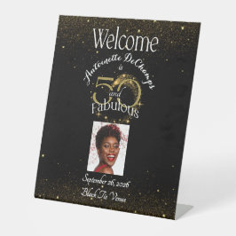 50 und fabelhafter Geburtsname Personalisiert Sockelschild