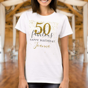 50. und Fabelhafter Geburtstag Elegant Gold und Sc T-Shirt